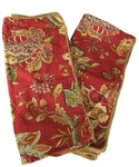 Bay Linens Dianne Morris Murano 2 King Shams Red Jacobean Floral Tan Wicker Back. Fixed Price $49.99.