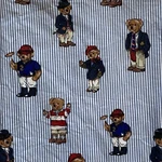 Vintage Ralph Lauren Polo Teddy Bear Blue Stripe Fitted Sheet Twin Size 56 X 96. Fixed Price $32.87.