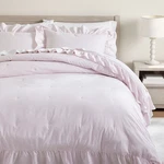 Best Seller Pottery Barn Washed Cotton Ruffle Stripe Comforter Blush-full/queen. Fixed Price $125.99.