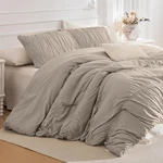 Lady Ann Queen Size Comforter Set 9090 - Linen Feel Ruched Boho Bedding. Fixed Price $67.88.