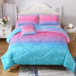 Jqinhome Glitter Comforter Set Twin SIZE,6 Piece Bed Bag 3D Colorful Duv.... Fixed Price $55.61.