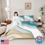 Castle Fairy Abstract Ombre Comforter Set Ocean Waves Bedding Decor Blue. Fixed Price $75.17.