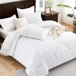 Andency White Grid Comforter Set Twin Size (66X90 Inch), 2 PIECES(1. Fixed Price $51.09.