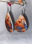 Elegant Floral & Leaf Reversible Earring - Chic , Light Weight Faux Leather. Fixed Price $11.53.