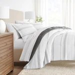 Kaycie Gray Striped Patterned Reversible Comforter. Fixed Price $78.99.