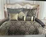 Nip Marquis By Waterford Logan Black Gold Jacquard Full/queen Comforter Set 6PC. Fixed Price $159.79.