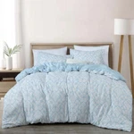 Chezmoi Collection Ivy 3-PIECE Floral Medallion Printed Comforter Set Blue/white. Fixed Price $24.99.