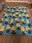 Minions 4PC Twin Reversible Comforter And Complete Sheet Set. Fixed Price $45.00.